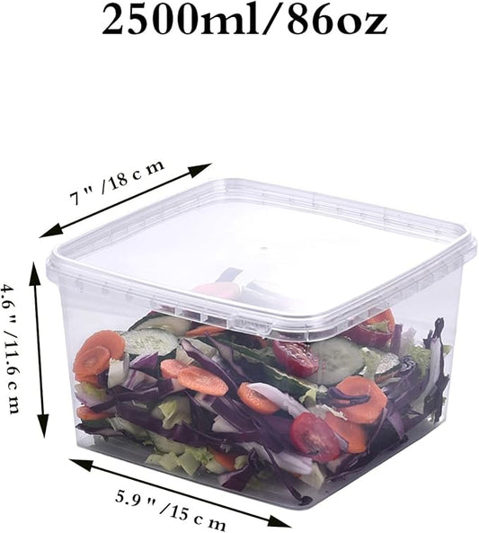 86 oz Ice Cream Tub with Lid, Tamper Proof, BPA Free, Freezer and Microwave Safe Food Storage Container, Reusable Airtight Container, Leak Proof Tub for Snacks Deli Fruits, Drinks.(10 pack)