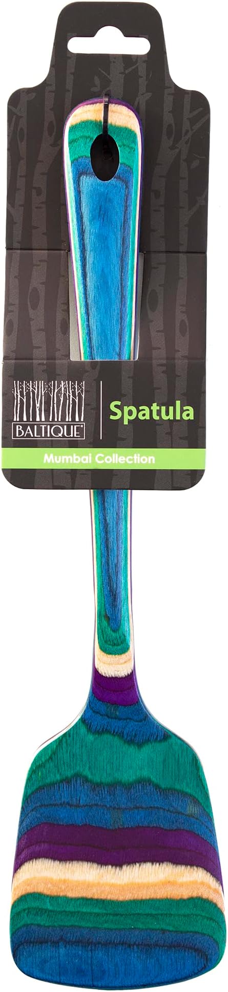 Totally Bamboo Baltique Mumbai Collection 12-1/2" Wooden Spatula, Safe for Nonstick