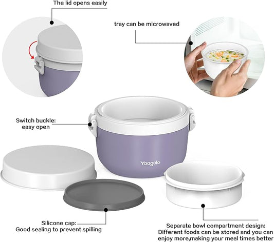 Thermo for Hot Food 28oz, Vacuum Insulated Food Container for Adults, Wide Mouth Leakproof Soup Thermo Stainless Steel Insulated Food Jar(Purple)