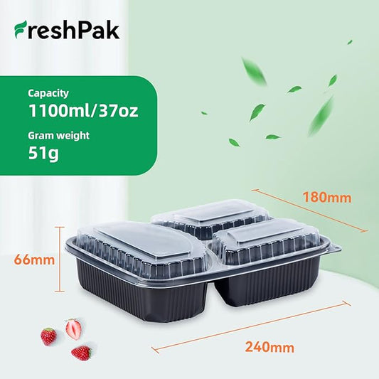 Meal Prep Container, 40-Pack Leakproof To Go Boxes with Lids 38oz BPA Free Microwave and Freezer Safe Reusable Plastic Bento Boxes Ideal for Portion Control and Food Storage