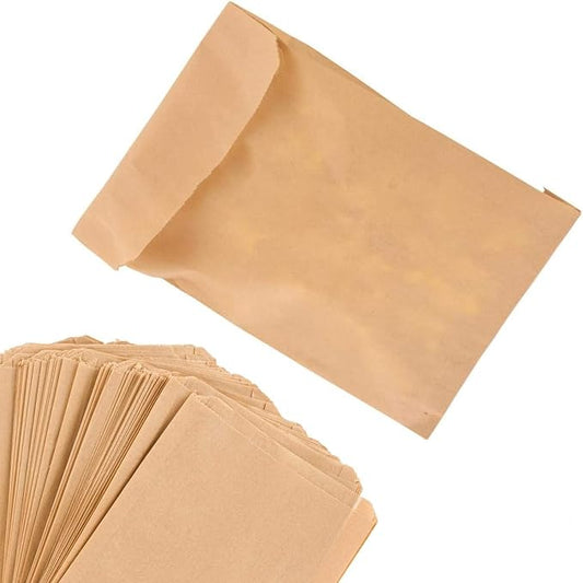 Paper Sandwich Bags Kraft Brown (200 Pack) – Biodegradable & Compostable Food Grade Unbleached Kraft Paper for Bakery, Cookies, Treats, Snacks, Sandwiches