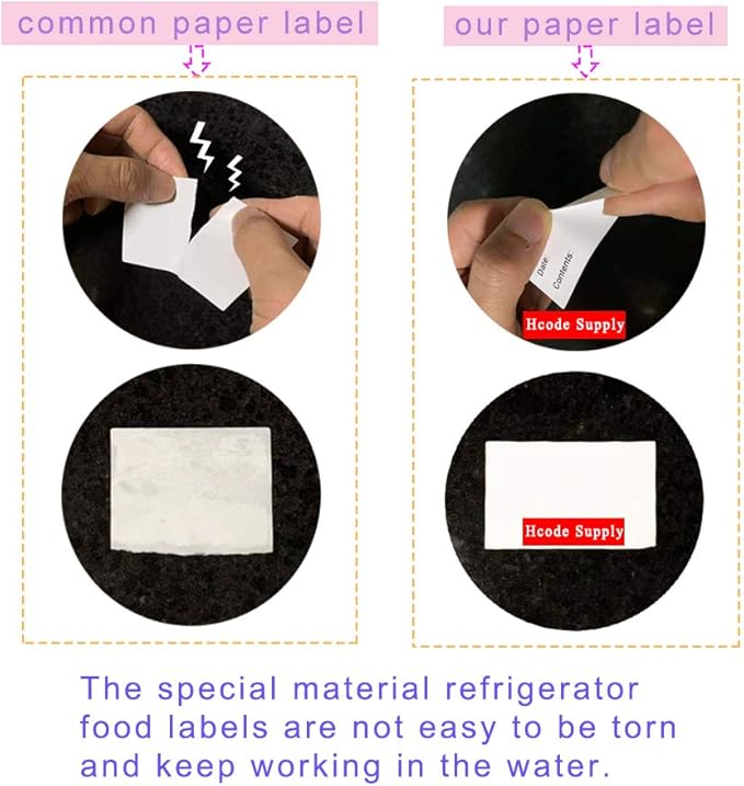 2 x 3'' Self-Adhesive Removable Freezer Food Labels- Easy Clean Leaves No Residue- Cooler Food Storage Freezer Stickers Plastic Paper Perfect for Reusable Containers 2 Roll