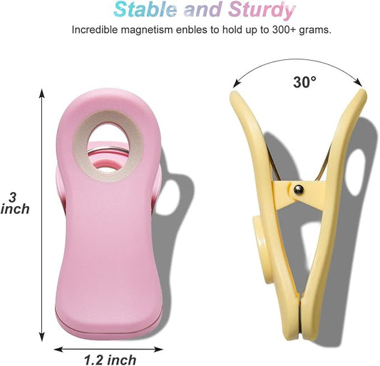 Magnetic Clips - Food Clips, Chip Clips, Bag Clips for Food Storage with Air Tight Seal Grip for Bread Bags, Snack Bags and Food Bags (Pack of 10, Pastel Colors)