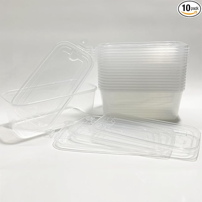 30 oz Reusable Freezer Containers (Food Storage),BPA-Free Plastic Deli Containers,Sealed Leak-Proof for Meal Prep,Overnight Oats,Soups,Jams-Microwave/Dishwasher/Freezer Safe(10 Pcs)