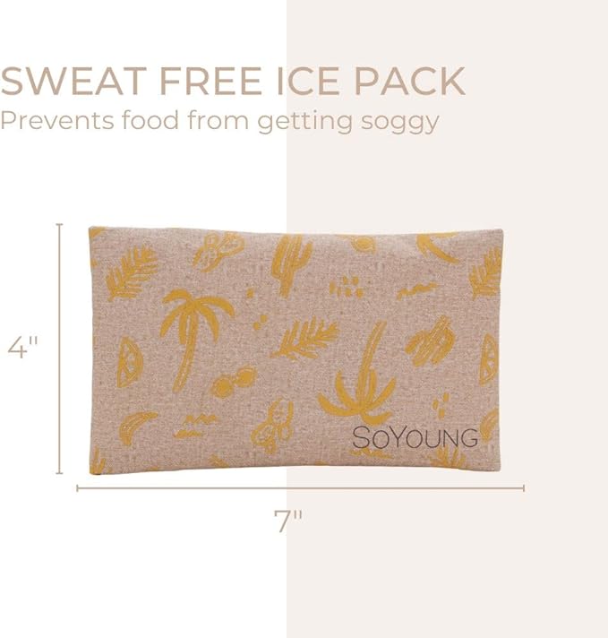 SoYoung Ice Pack - Reusable Soft Ice Pack for Lunch Boxes, Lunch Bags & Coolers, Aesthetic Design, Long Lasting, Lightweight, Condensation Free - Sunkissed