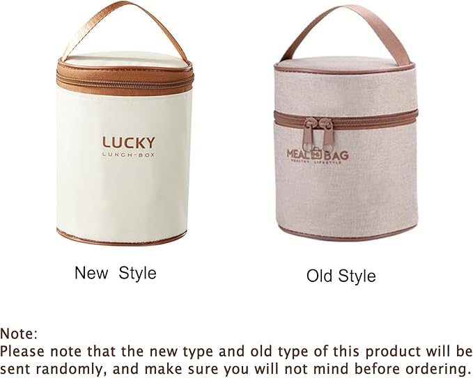Stainless Steel Lunch Box, 3-Tier Insulated Bento Box Microwave Safe Soup Bowl for Adults, Thermal Food Container for Office Workers (Beige, 2pcs + Tableware + Insulated Bag)