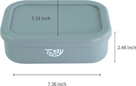 Premium Silicone Bento Box 30 oz – Reusable, Leakproof, BPA-Free Lunch Container – Microwave & Dishwasher Safe – Perfect for Dog Meals, School Lunch, Office, or Travel – Eco-Friendly (Gray)