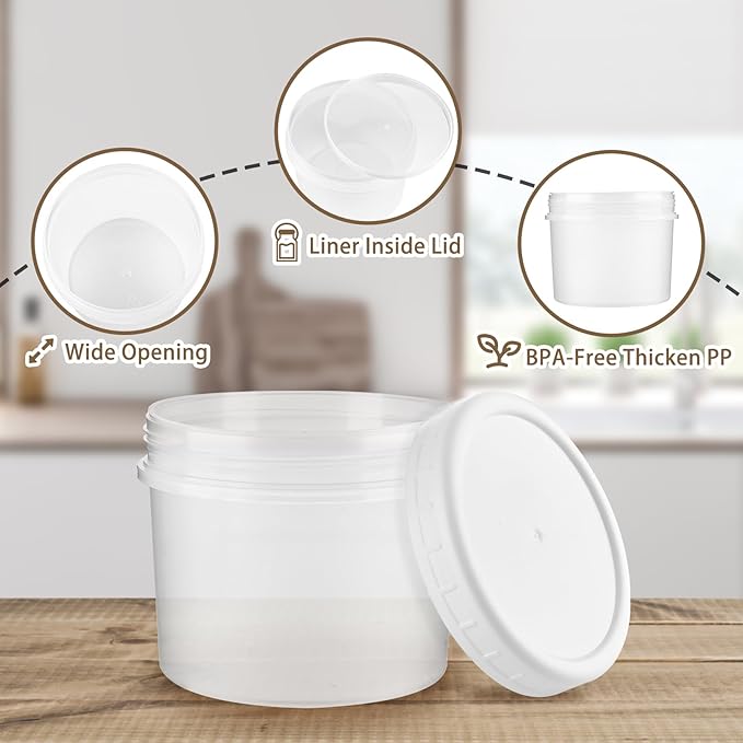 TUZAZO 12 Oz Food Storage Containers with Double-Seal Lids (12-Count) Reusable Small Plastic Soup Freezer Containers for Portion and Meal Prep | Microwave-, Freezer-, Dishwasher-Safe | BPA Free