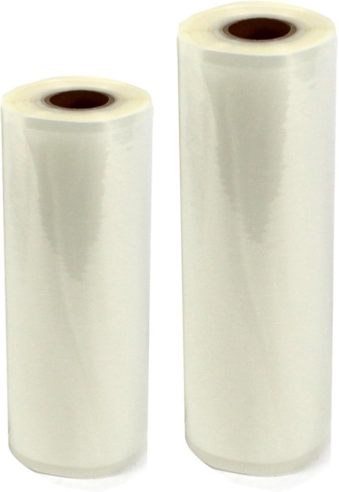 Vac Fresh Food Vacuum Sealer Rolls (8" x 50' & 11" x 50', 2 Rolls), 3.5mil VF811C Embossed Food Storage Bags, Vacuum Seal Bags for Meal Prep, Sous Vide Bags for Cooking (100 Feet)
