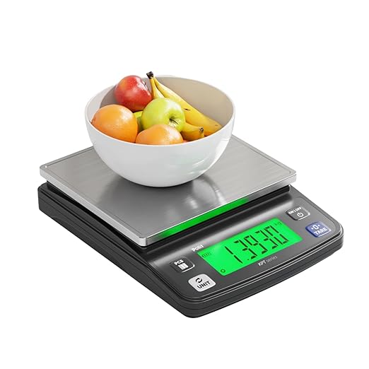 Polit Food Kitchen Scale KPT, 13lb/6Kg Digital Kitchen Scale Weight Grams Ounces 0.5g/0.01oz Accuracy, Premium Stainless Steel with LCD Display, 4 Units for Baking and Cooking (Power Adaptor Included)