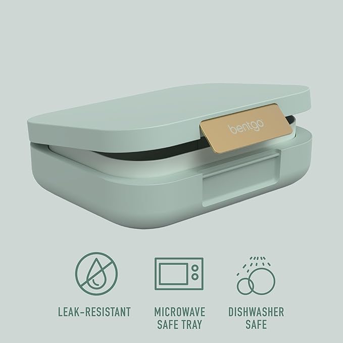 Bentgo Modern - Leak-Resistant Bento Lunch Box For Adults, Teens, & Larger Appetites; Reusable BPA-Free Meal Prep Container with 3 or 4 Compartments, Dishwasher/Microwave Safe; 44oz (Mint Green)