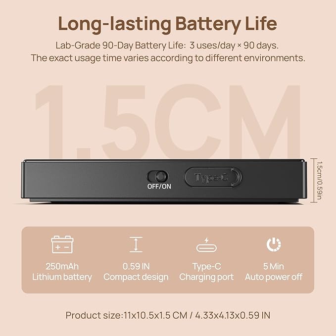Mini Coffee Scale with Timer, 2kg/0.1g Accurate Espresso Scale, Long-Lasting Type-C Rechargeable Power, 0.59 Inches Thick for Espresso, Pour Over, Drip (Black) (1)
