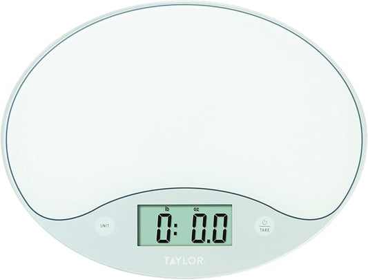 Taylor 11lb Slimline Digital Kitchen Food Scale, 11 Lb, White