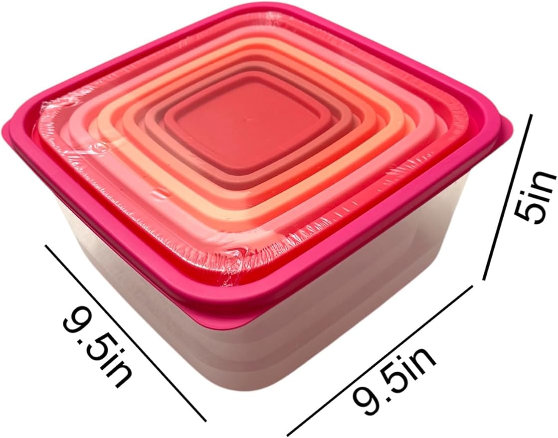 Plastic Food Storage Containers Set, 7-containers, a total of 14 pieces, BPA-Free, for kitchen and meal prep.