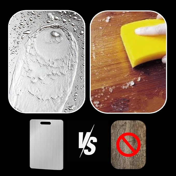 Titanium Cutting Board for Kitchen, Stainless Non Stick Chopping Board, Upgrade Double Sided Food-Grade Titanium Board for Kitchen for Meat Cheese Vegetable (Large)