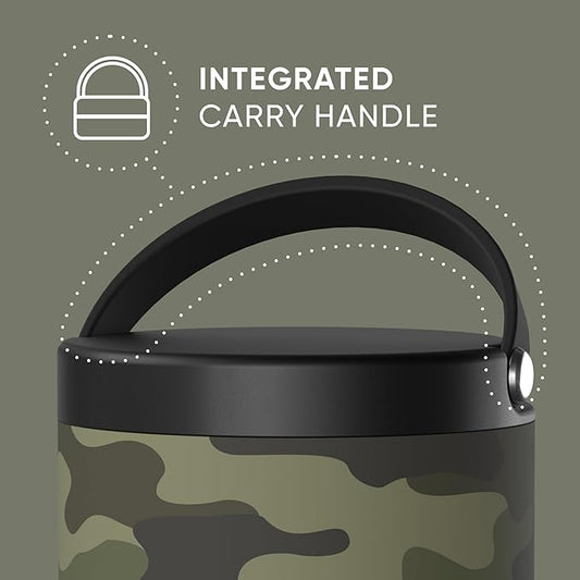 Hydrapeak 32oz Stainless Steel Vacuum Insulated Thermos Food Jar | Thermos for Hot Food and Cold Food, Wide Mouth Leak-Proof Soup Thermos for Adults, 10 Hours Hot and 16 Hours Cold (Camo)