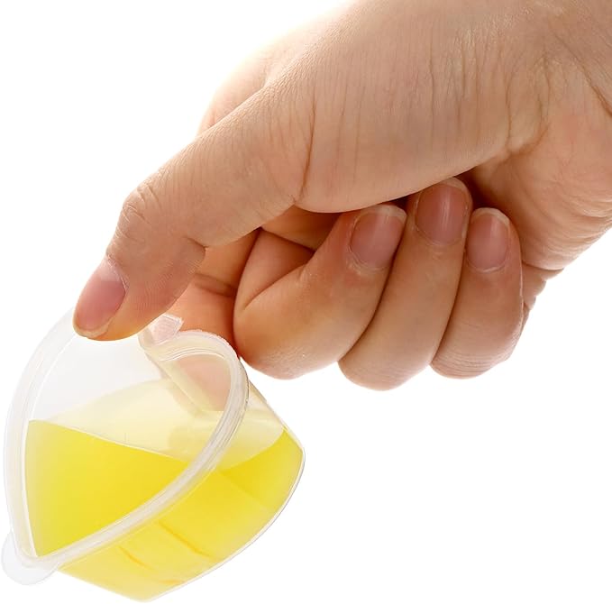 Frcctre 200 Pack 1.5 oz Disposable Plastic Portion Cups with Lids, Heart Shaped Plastic Jello Shot Cup Souffle Cups Leak Proof Condiment Containers for Sauces, Samples, Jello Shot, Slime, Craft
