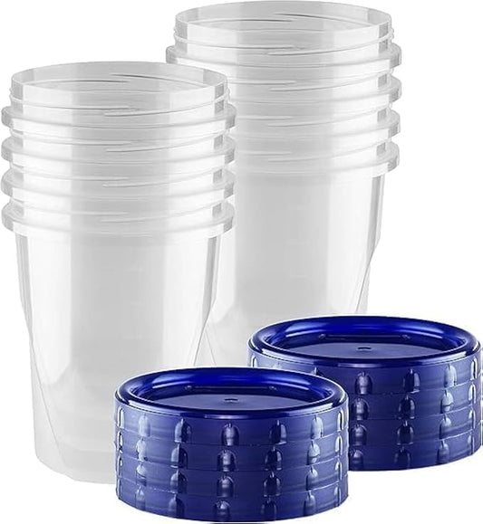 HomeyGear [32 oz - 8 Pack] Twist Top Food Deli Containers Screw And Seal Lid 32 Oz Stackable Reusable Quality Plastic Storage Container 8 Pack. Screw & Seal Lids BPA Free