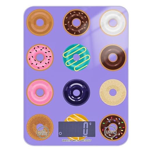 Food Scale Kitchen Scale Food Scales Digital Weight Grams and Ounces Small Electronic Food Scale for Baking Cooking Colorful Donut