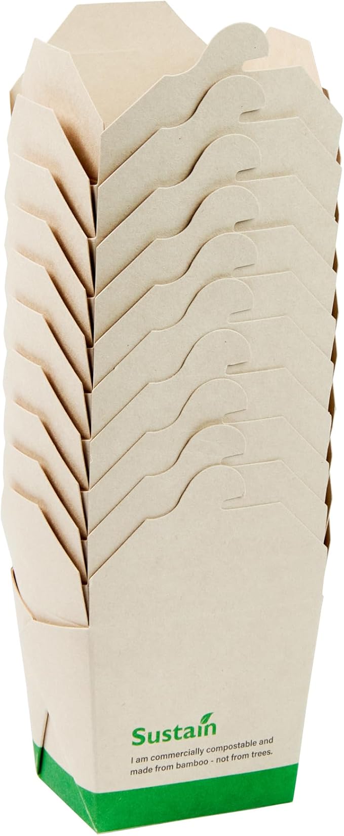 Restaurantware Sustain 8 Ounce Sturdy Paper Take Out Boxes, 200 Disposable Take Out Food Containers - With PLA lining, Compostable, Bamboo Paper Containers, Built-In Tab-Lock Cover, Greaseproof