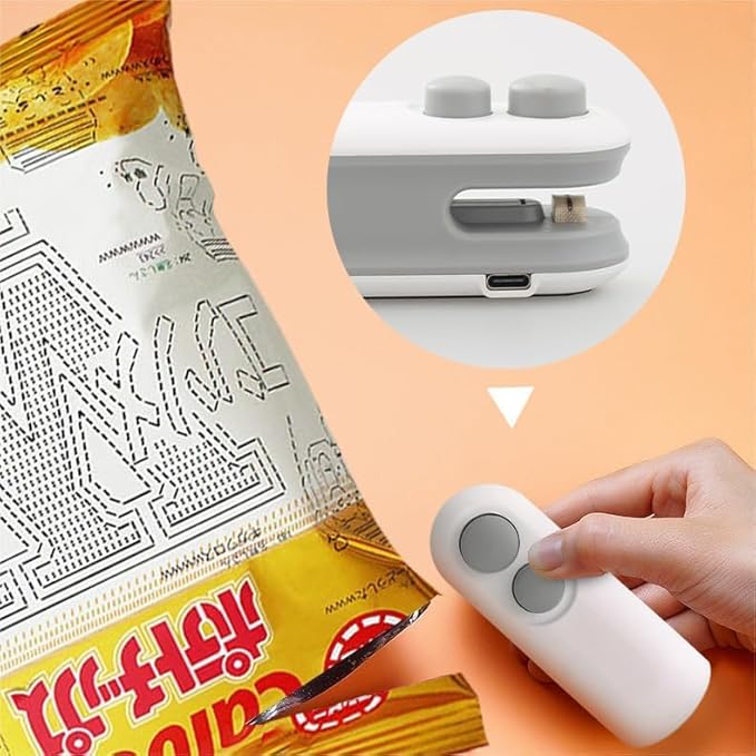 Mini Bag Sealer, 2 in 1 Heat Sealer with Cutter, Portable Resealer Machine,Plastic Heat Seal Sealer Kitchen Gadget for Mylar/Food Storage Bags,Mini Bag Resealer Machine for Plastic Snack Bags (1pack)