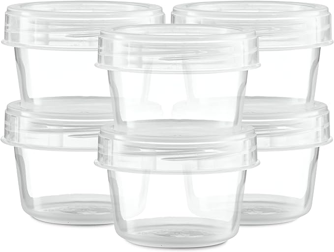 (4 Ounce 20 Pack) Clear Twist cap Containers With Clear Screw on Lids Twist Top Food Storage Freezer Containers