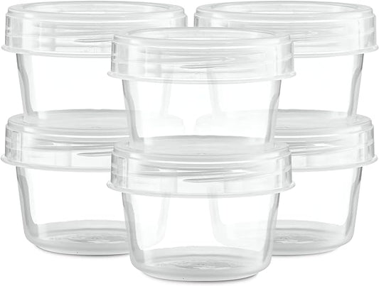 (4 Ounce 20 Pack) Clear Twist cap Containers With Clear Screw on Lids Twist Top Food Storage Freezer Containers