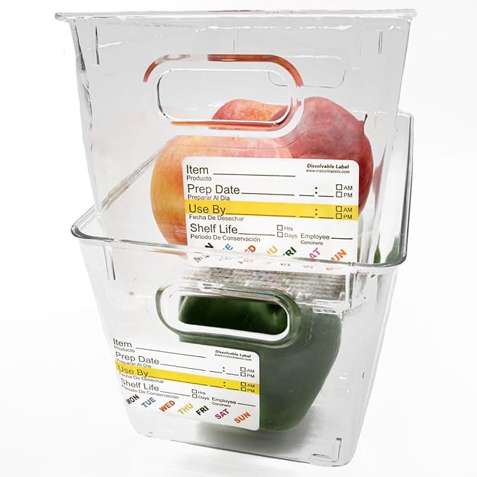 InStockLabels Dissolvable Food Labels - 2” x 3” (500 Labels) - Rotation Food Stickers for Kitchen & Restaurant Supplies - Ideal for Jar, Containers and Freezer Storage, Kitchen Stickers