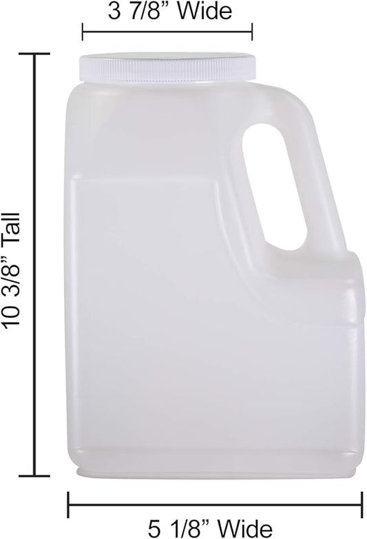 Pinnacle Mercantile Square 1.25 Gallon Plastic Bottles w/Screw-On Lids (20-Pack) Dry Goods and Food Storage Containers | Kitchen, Pantry, Bathroom Use | Food-Grade Safe, Heavy-Duty HDPE