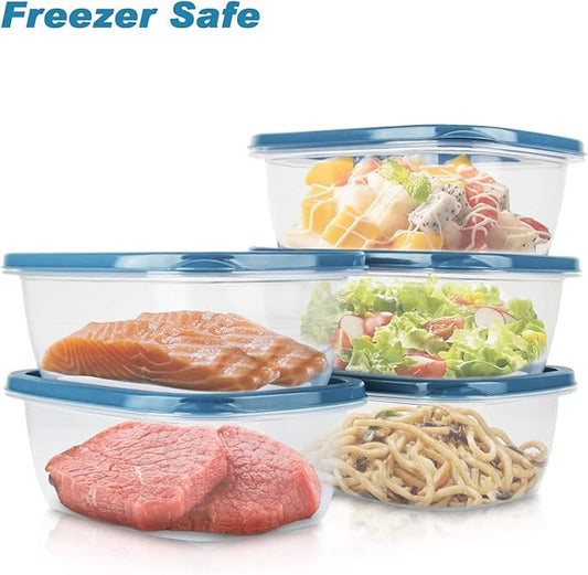 20PCS Rectangle Plastic Portion Box Sets with Lids.Food Storage Box,Container Sets,Food Storage,Food Containers,Plastic Container,use for School,Work and Travel,0.53 Quarts Per Box.