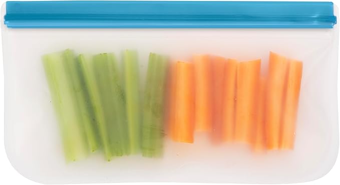 OGGI Reusable Food Storage Bags - Set 6 - Ideal for Lunch, Freezer, Sandwiches, Snack Bags, Storage Bags, Snack Bag for Travel - Food-Grade BPA-Free - (2) 11x8" / (2) 8.5x7" / (2) 8.5x5"