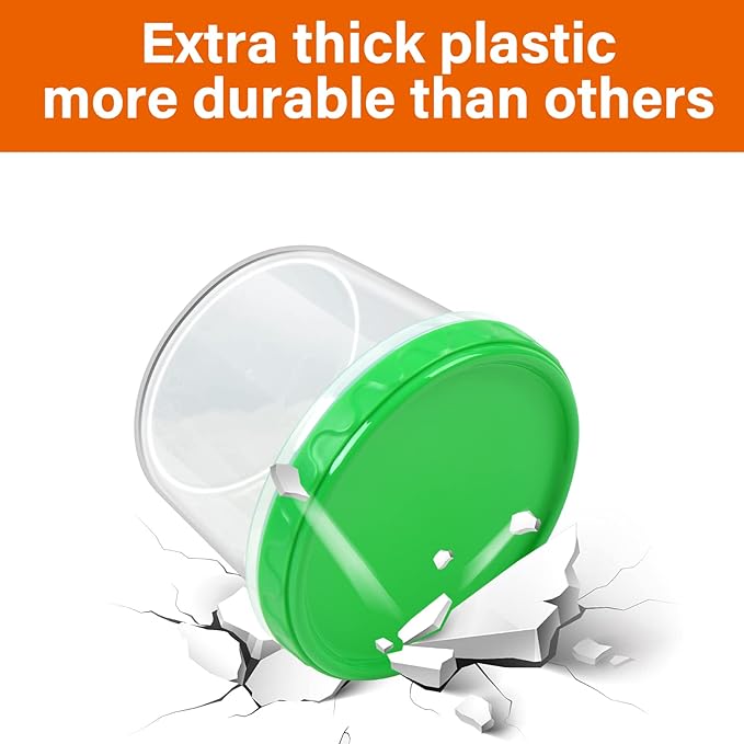 32oz Plastic Containers with Lids,Reusable Freezer Meal Prep Food Leftover Storage Jars Bowls Stackable,12-pack