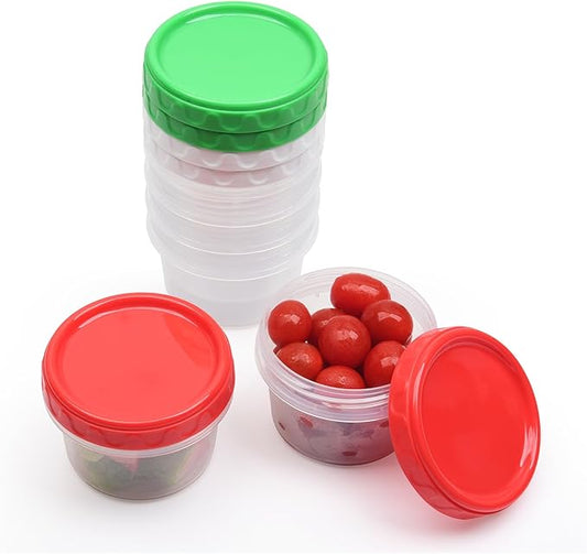 8 oz Small Freezer Containers with Lids Stackable Plastic Food Storage Container 1 Cup Meal Prep Bowls Airtight Dishwasher Safe,6-pack