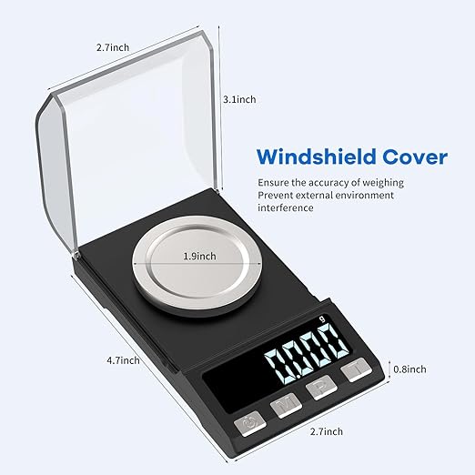 Digital Milligram Scale 100g/0.001g rechargeability, High Precision Portable Jewelry Scale, Powder Scale, Micro Scale for Powder Medicine, Gold, Gem, Reloading, Calibration Weight