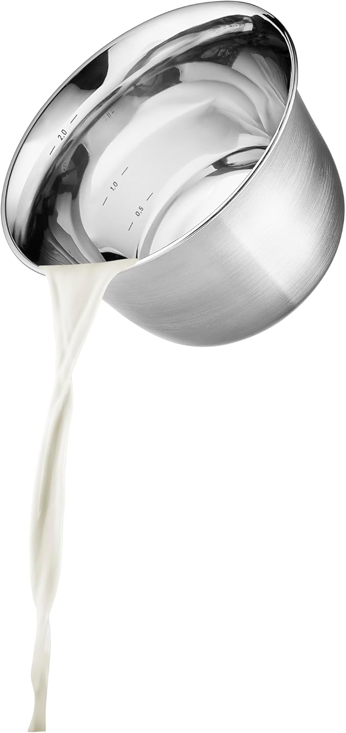 Eva Solo | Green tools Mixing bowl 2.3 l | Stainless steel mixing bowl with a round base and tall sides | Brushed steel