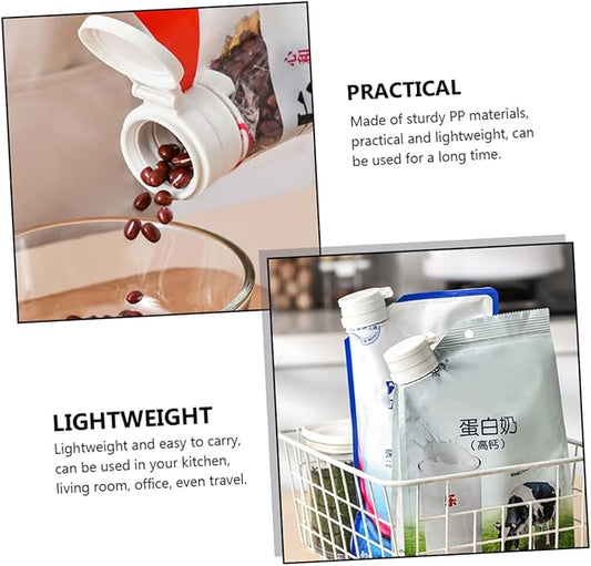 4pcs Food Bag Sealing Clips with Pour Spout Lightweight Food Preservation Clip for Snacks for Kitchen and Travel Material Easy to Use