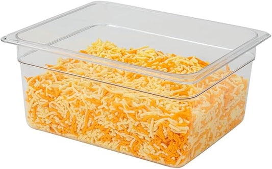 Restaurantware Met Lux 1/2 Size Food Storage Container 1 6 Inch Deep Proofing Box - Rectangle Graduated Measurements Clear Plastic Food Grade Storage Container Dishwashable Lids Sold Separately