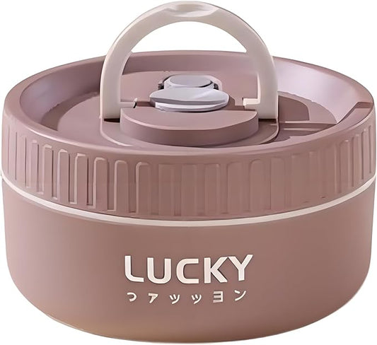 Stainless Steel Lunch Box, 3-Tier Insulated Bento Box Microwave Safe Soup Bowl for Adults, Thermal Food Container for Office Workers (Brown, 1pcs, 400ml)