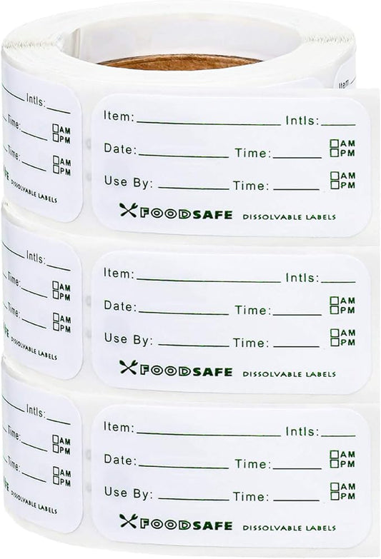 Outus 750 Pieces Food Labels for Containers 1 x 2 Inch Expiration Date Stickers Washable Meal Prep Food Storage Labels Freezer Tape Easy to Write for Home Kitchen Restaurant Supplies