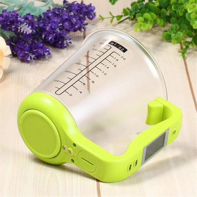 1Pcs Digital kitchen Electronic Measuring Cup Scale Household Jug Scales with LCD Display Temp Measurement 16x12.5x13.5cm (green)