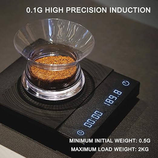 TIMEMORE Coffee Gram Scale, Hand Drip,Espresso Coffee Scale,Weigh Digital Coffee Scale with Timer,2000 Grams(White)