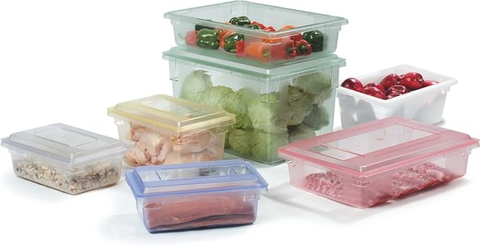 Carlisle FoodService Products Storplus Food Storage Container with Stackable Design for Catering, Buffets, Restaurants, Polycarbonate (Pc), 3.5 Gallons, Clear, (Pack of 6)
