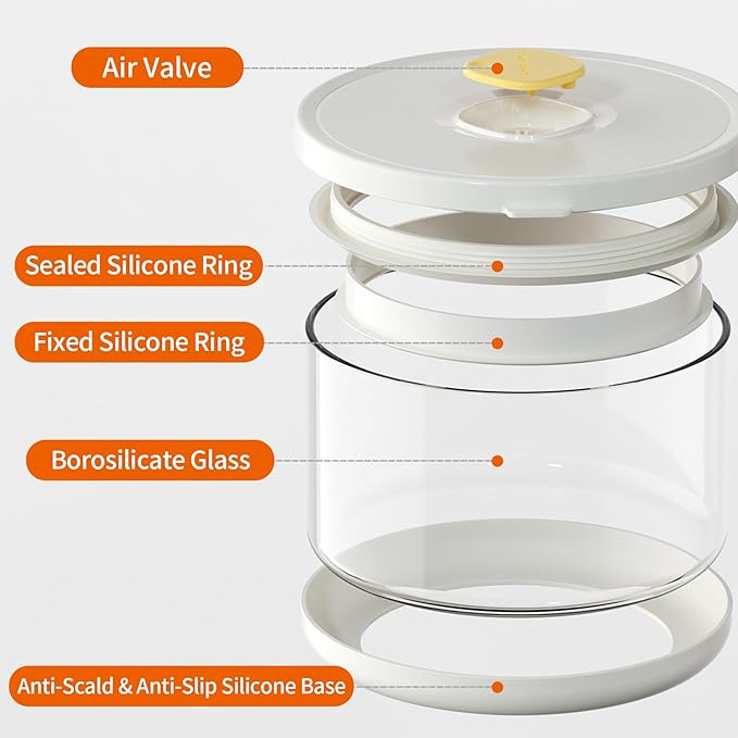2 Pack Borosilicate Glass Soup Bowls, Glass Food Storage Containers with Lids, Glass Meal Prep Containers, Microwave Safe, Airtight & Leak Proof, for Lunch & Picnics (White & Pink)