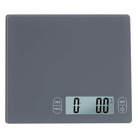Eat Smart Eat Smart 11lb Food Kitchen Glass Scale, Grey