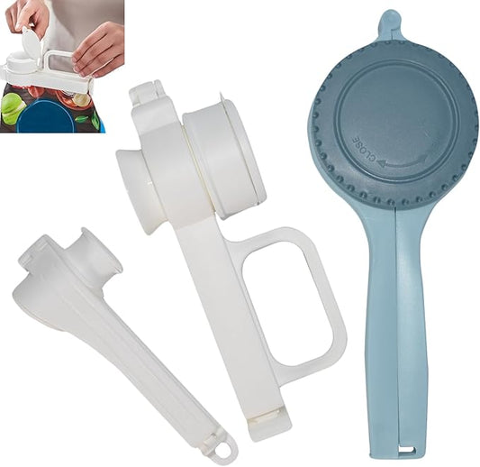 Food Bag Sealing Clips with Pour Spout - 3 Pack Airtight Storage Clamps for Cereal/Dog Food/Flour/Snacks, Reusable Bag Sealers for Pantry & Kitchen (S/M/L)