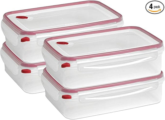 Sterilite 4 Pack Food Storage Container, Ultra-Seal Airtight Snapware with Lids, 16 Cup