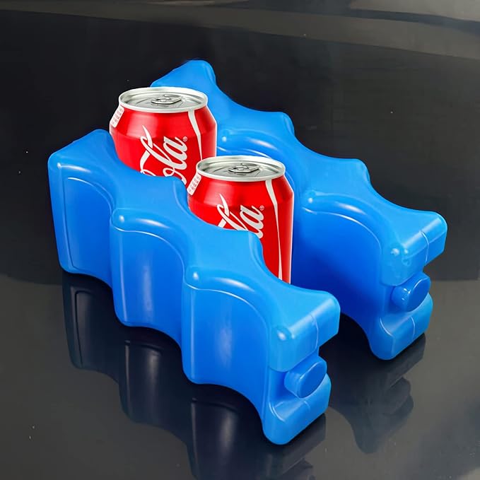 Large Ice Packs, Ice Box Cooler, Cool Coolers Compact Reusable Ice Pack Piece, Wavy Cooling Pad Perfect for Cola, Beer Cans to fit in Lunch Boxes, Coolers, and Beach Bags Blue