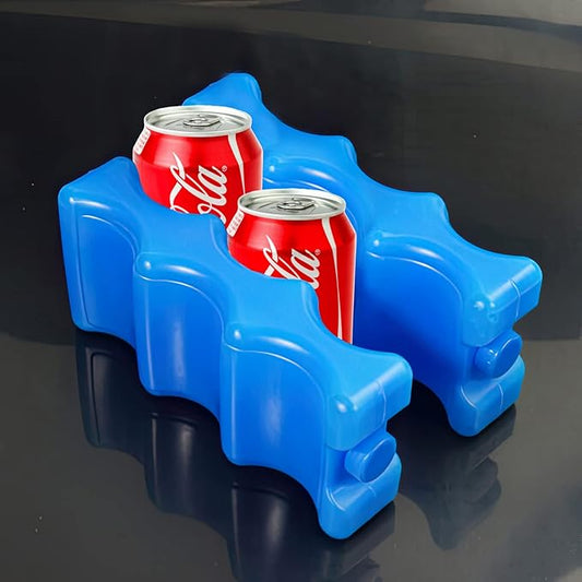 Large Ice Packs, Ice Box Cooler, Cool Coolers Compact Reusable Ice Pack Piece, Wavy Cooling Pad Perfect for Cola, Beer Cans to fit in Lunch Boxes, Coolers, and Beach Bags Blue