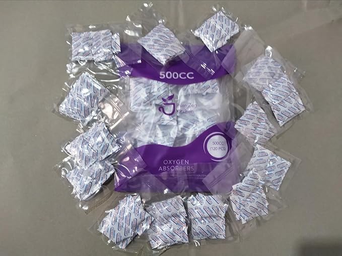 (120-Pack)500cc oxygen absorbers for food storage,food grade oxygen absorbers packets for Home Made Jerky and Long Term Food freshness