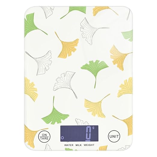 Food Scale Kitchen Scale Food Scales Digital Weight Grams and Ounces Small Electronic Food Scale for Baking Cooking Ginkgo Leaves